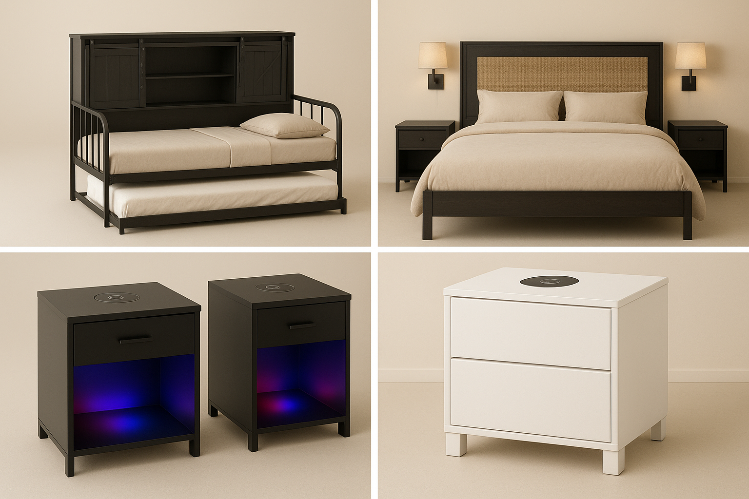 “Transform Your Bedroom with These 4 Elegant Nightstand — Style Meets Storage!