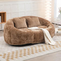 Oversized Oval Bean Bag Chair – Chenille Upholstery, Tufted Backrest, Memory Foam Filled