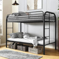 Twin Over Twin Metal Bunk Bed – Heavy Duty Frame with 2 Ladders & 11.8" Guardrail, Space-Saving Design