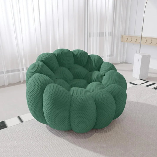 Oversized Bubble Couch Chair – 49" 3D Honeycomb Floor Sofa in Green Mesh Fabric