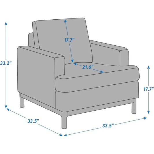 Oversized Mid-Century Accent Chair – Boucle Upholstered Armchair for Living Room or Bedroom (Camel)