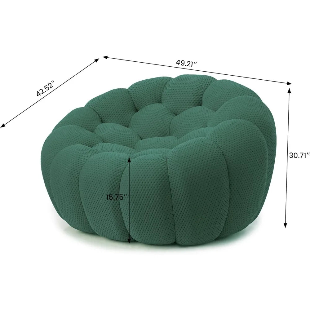 Oversized Bubble Couch Chair – 49" 3D Honeycomb Floor Sofa in Green Mesh Fabric