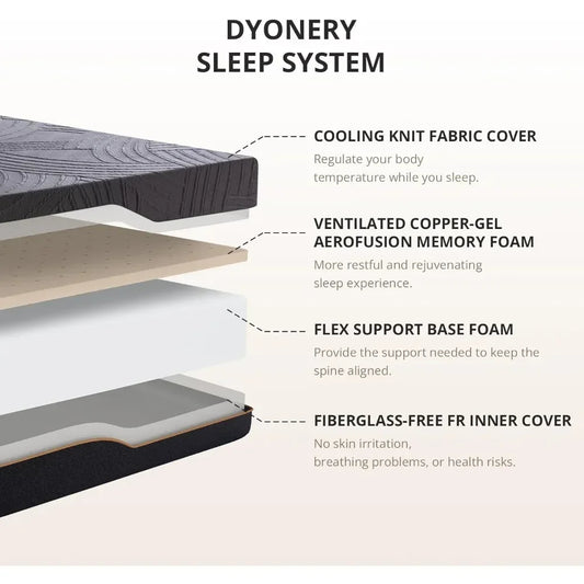 Twin XL Adjustable Bed Frame with 14" Copper Gel Memory Foam Mattress & Wireless Remote (USB, LED, Zero Clearance)