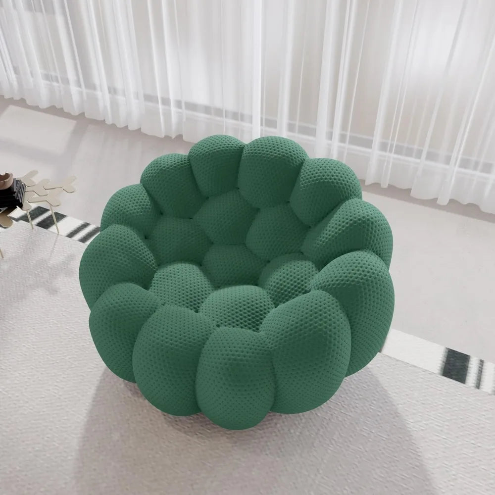Oversized Bubble Couch Chair – 49" 3D Honeycomb Floor Sofa in Green Mesh Fabric