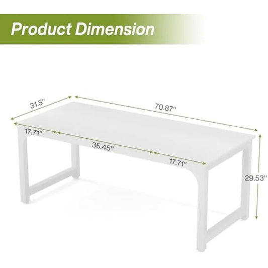 78.7" Extra Large Executive Office Desk – Deep Computer Workstation Table for Home & Conference Use