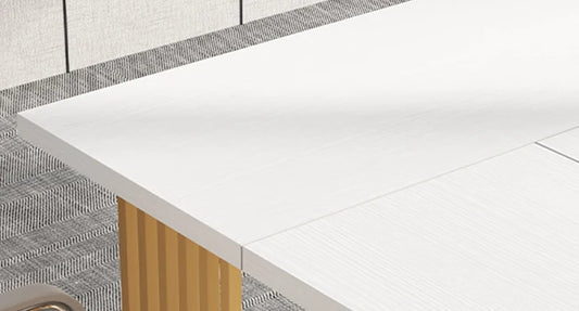 70.9" Modern Executive Office Desk – Grey Workstation with Gold Metal Legs & Spacious Desktop