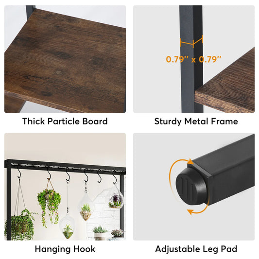 Tall Indoor Plant Stand – Space-Saving Wooden Metal Corner Rack for Multiple Planters