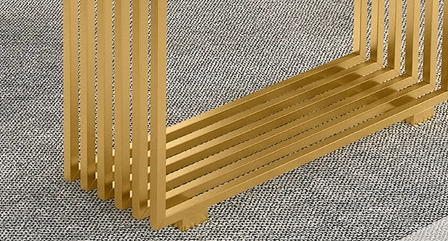 70.9" Modern Executive Office Desk – Grey Workstation with Gold Metal Legs & Spacious Desktop