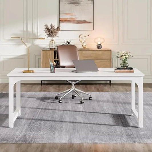 78.7" Extra Large Executive Office Desk – Deep Computer Workstation Table for Home & Conference Use