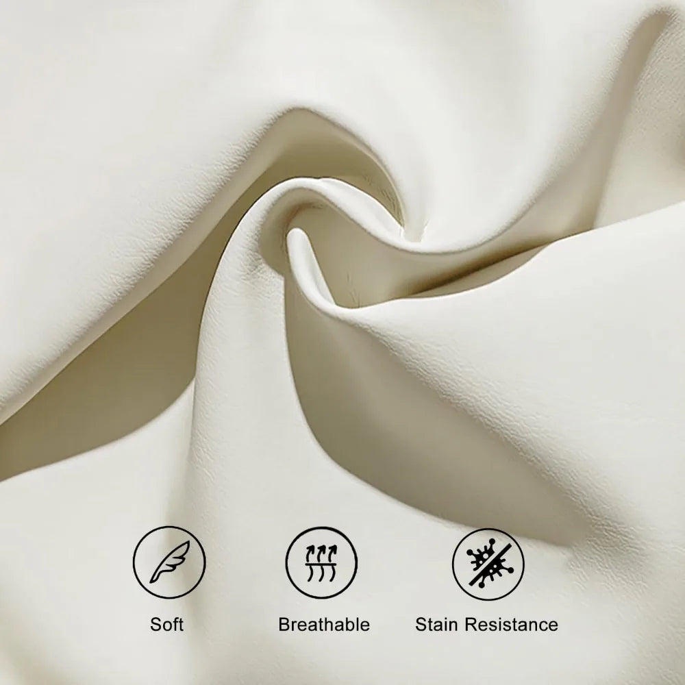 Smart Leather Nightstand with Wireless Charger & USB Ports – 2-Drawer Modern Bedside Table (White)