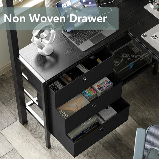 Twin Loft Bed with Desk, Storage Stairs, Wardrobe & RGB LED Lights – Metal Frame Loft Bed with USB Ports, Outlets, Charging Station