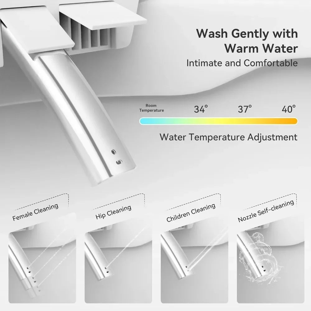 Smart Bidet Toilet with Built-In Bidet, Smart Toilet Seat Bidet Heated Bidet Toilet Seat Auto Flush & Soft-Close Lid, 1.32 GPF