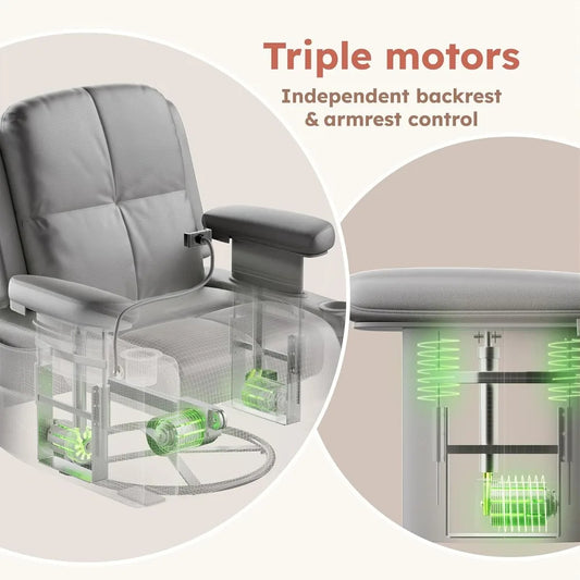 Oversized Power Recliner Chair – Swivel Rocker with Adjustable Armrests & Back, Faux Leather Recliner for Living Room