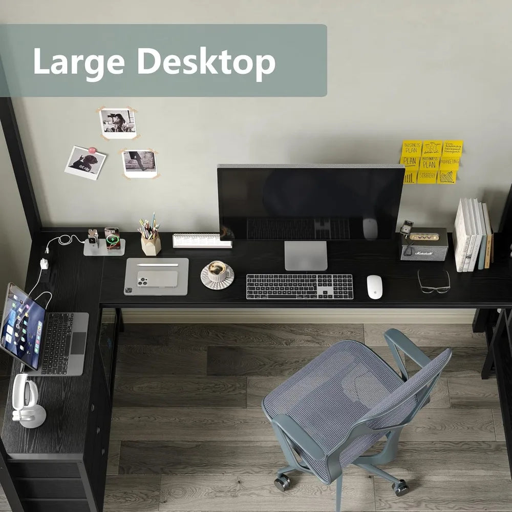 Twin Loft Bed with Desk, Storage Stairs, Wardrobe & RGB LED Lights – Metal Frame Loft Bed with USB Ports, Outlets, Charging Station