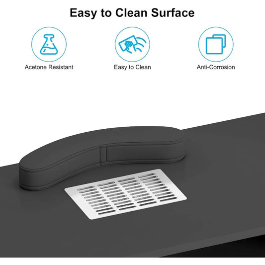 Professional Manicure Table with Dust Collector – Large Nail Station with Drawers & Side Cabinet