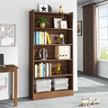 72" Tall 6-Tier Bookcase – Modern White Wood Bookshelf with Deep Storage Shelves for Living Room, Bedroom, or Office