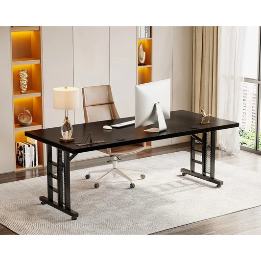 78" Executive Office Desk with USB & Type-C Ports – Extra-Large Modern Workstation for Home or Business