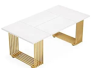 70.9" Modern Executive Office Desk – Grey Workstation with Gold Metal Legs & Spacious Desktop