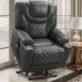 9988 Power Lift Recliner Chair with Massage & Heat – Lay Flat Dual Motor Recliner for Seniors, Infinite Position, High-Density Foam, Cup Holder & Storage, Faux Leather