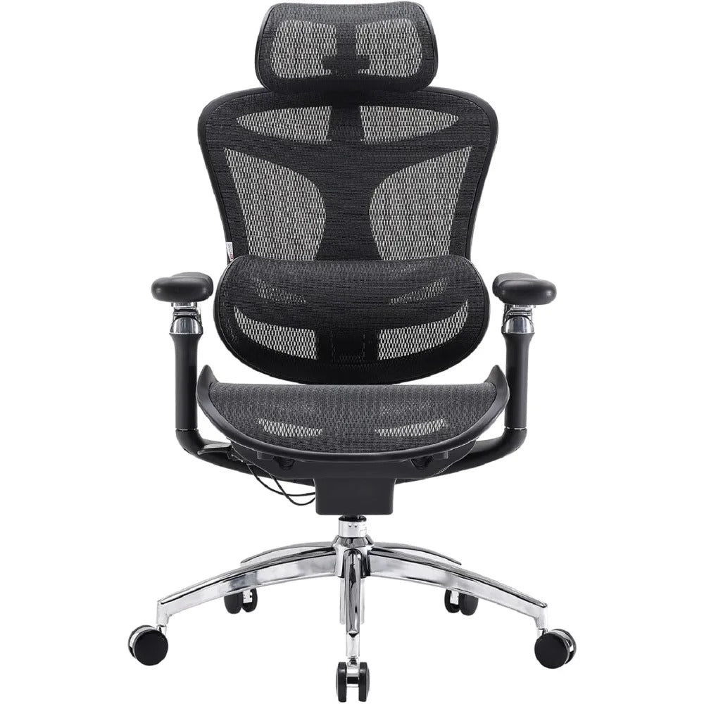 Ergonomic Office Chair with 6D Armrests, Dynamic Lumbar Support & Adjustable Seat Depth – High Back Mesh Task Chair