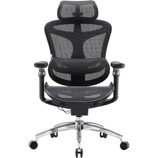 Ergonomic Office Chair with 6D Armrests, Dynamic Lumbar Support & Adjustable Seat Depth – High Back Mesh Task Chair