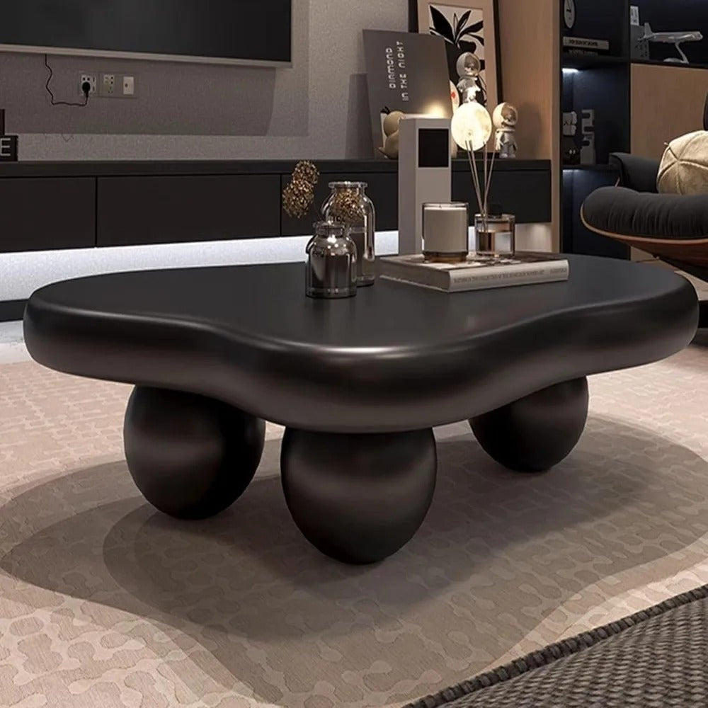 Modern Irregular Cloud Coffee Table – 47" Oval Leg Minimalist Tea Table