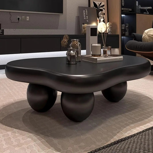 Modern Irregular Cloud Coffee Table – 47" Oval Leg Minimalist Tea Table