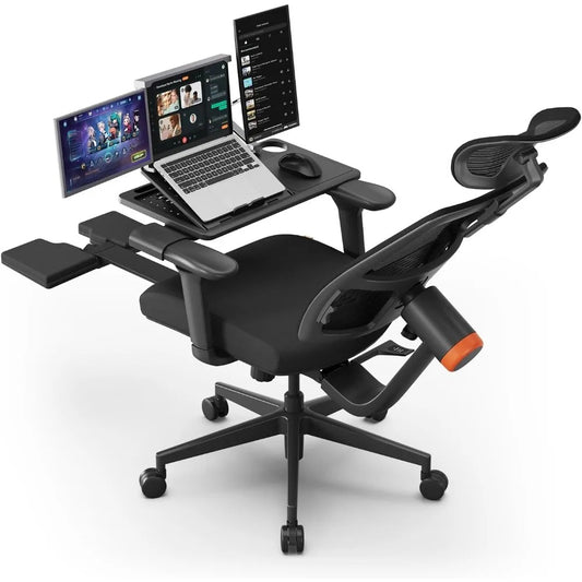 Ergonomic Mesh Office Chair – High-Back Task Chair with Adaptive Lumbar Support, 4D Armrests, Adjustable Headrest & Footrest