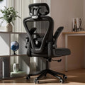 Ergonomic Mesh Office Chair with Adjustable Lumbar, Headrest & Flip-Up Arms – High-Back Desk Chair with Wheels & Breathable Seat