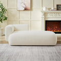 Boucle Upholstered Indoor Chaise Lounge – Modern Tufted Recliner for Living Room or Office