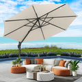 10FT Cantilever Patio Umbrella – 2025 Upgrade, 360° Rotation, Heavy-Duty Aluminum Frame, UPF50+ Fade-Resistant Canopy, Windproof Offset Umbrella for Patio