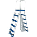 A-Frame Pool Ladder with Barrier for 48–52" Above Ground Pools – Non-Slip Steps & Safety Handrails, 300 lb Capacity
