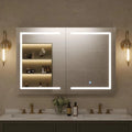 48" LED Medicine Cabinet Mirror – Dimmable Light, Anti-Fog, USB/Outlet, 3 Color Modes