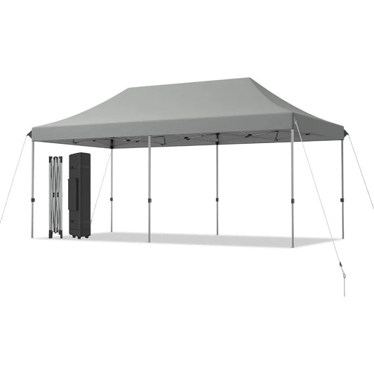 10x20 FT Pop-Up Canopy Tent with Wheeled Bag – Portable Outdoor Shelter with Adjustable Heights