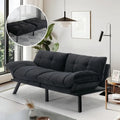 2-in-1 Velvet Convertible Futon Sofa Bed with Adjustable Backrest – Memory Foam Loveseat for Small Apartments, Bedrooms, or Offices