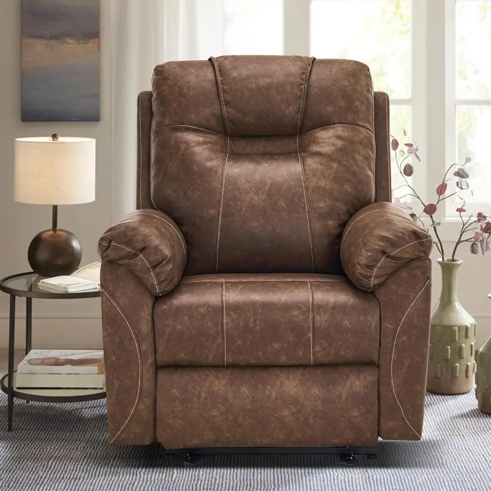 Heated Massage Electric Recliner Chair – Power Recliner with Extended Footrest, USB Port & Side Pockets for Total Relaxation