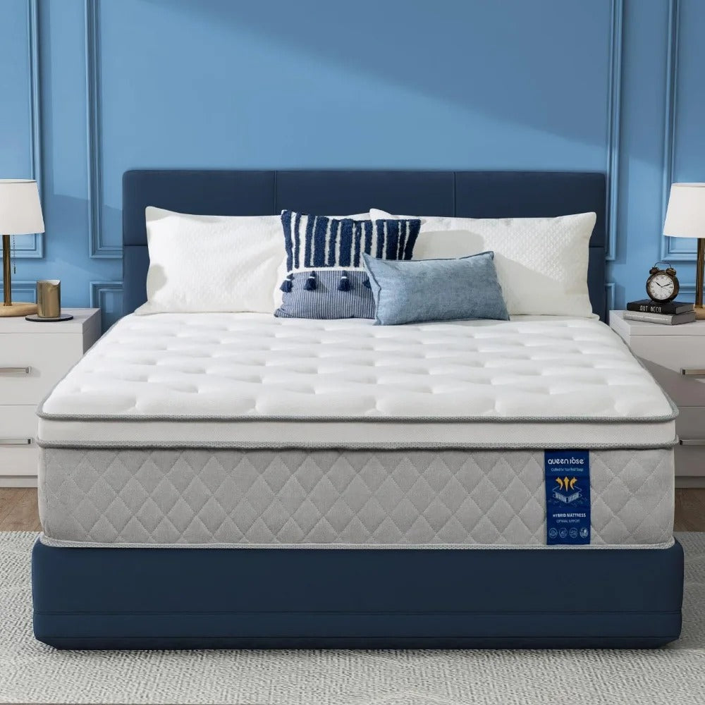 12-Inch Full Size Hybrid Mattress in a Box – Gel Memory Foam & Pocket Coils, Pillow Top, Medium Firm, Ergonomic Support, Breathable & Fiberglass-Free