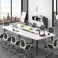 8FT Modern Conference Table with Cable Grommets and Sturdy Metal Frame