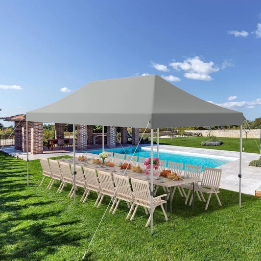 10x20 FT Pop-Up Canopy Tent with Wheeled Bag – Portable Outdoor Shelter with Adjustable Heights