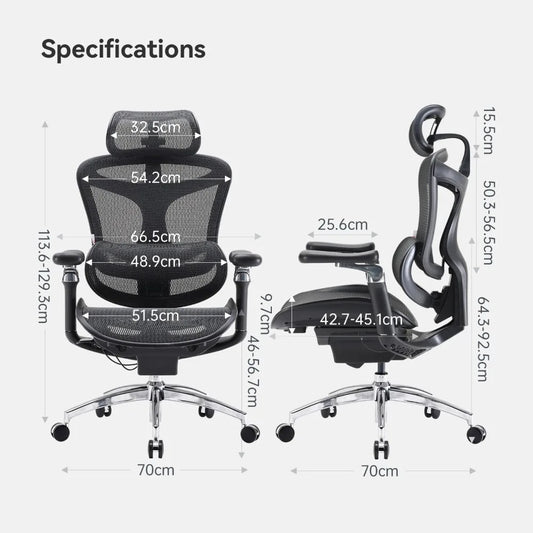 Ergonomic Office Chair with 6D Armrests, Dynamic Lumbar Support & Adjustable Seat Depth – High Back Mesh Task Chair