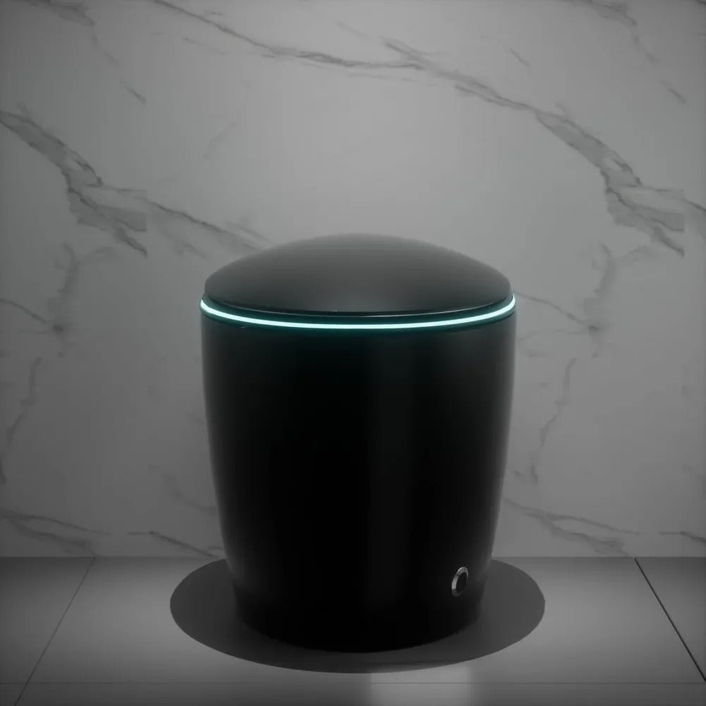 12” Smart Elongated Toilet with Bidet, Auto Flush, Foot Sensor & Heated Seat – Matte Black