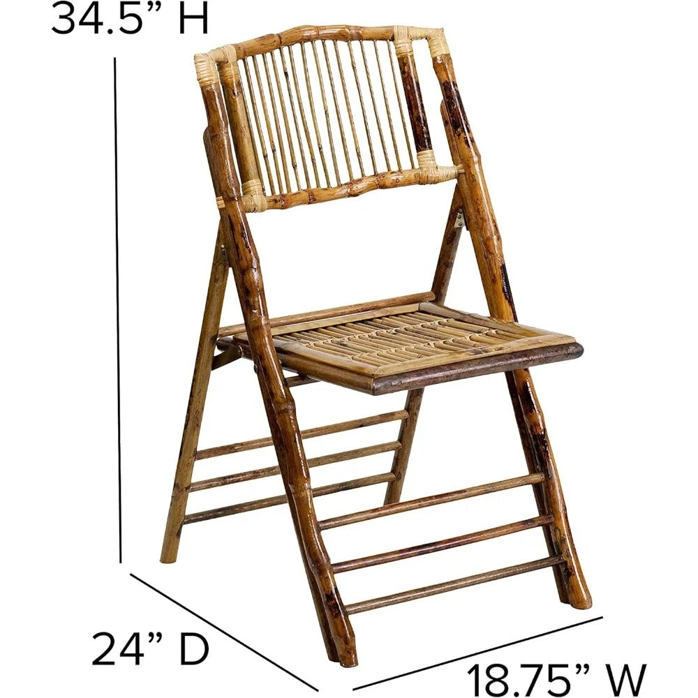 4-Pack Bamboo Folding Chairs – Commercial-Grade Wooden Event Chairs with Slat Back & 300lbs Capacity
