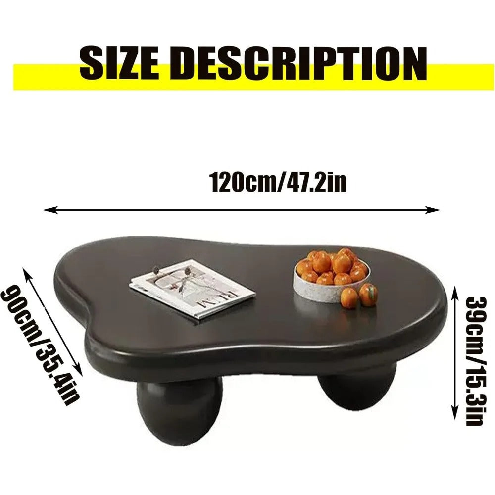 Modern Irregular Cloud Coffee Table – 47" Oval Leg Minimalist Tea Table