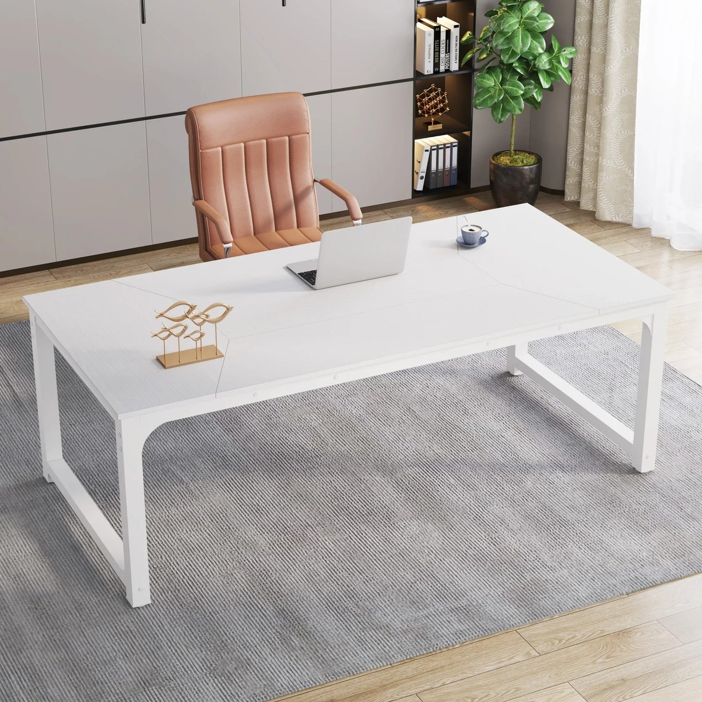 78.7" Extra Large Executive Office Desk – Deep Computer Workstation Table for Home & Conference Use