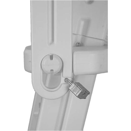 A-Frame Swing-Up Pool Ladder with Locking Safety Barrier – Anti-Slip Steps for 48–56" Above Ground Pools, 300 lb Capacity