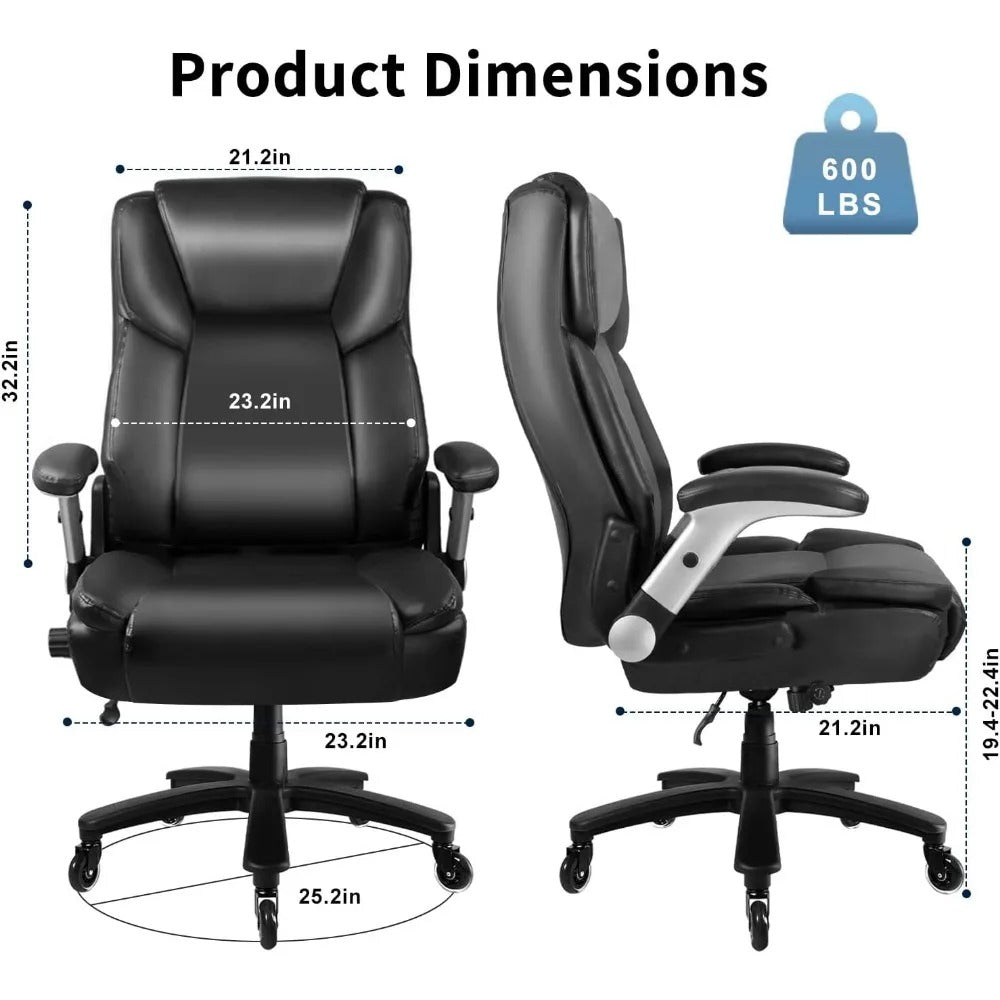 Big & Tall 600lbs Executive Office Chair – Ergonomic, High Back, Adjustable Arms & Lumbar Support