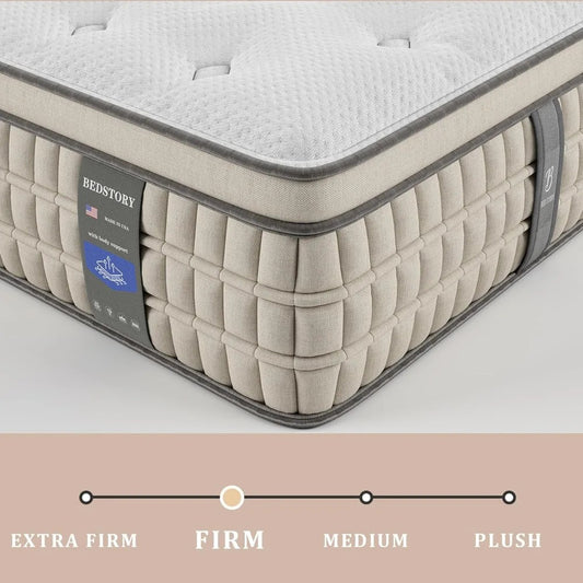12” Firm Queen Hybrid Mattress – Pain-Relieving Support with Motion Isolation & 365-Night Trial