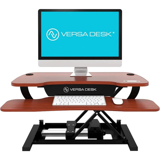 48" Electric Standing Desk Converter with Keyboard Tray & App Control – Dual-Tier Height Adjustable Sit-to-Stand Workstation