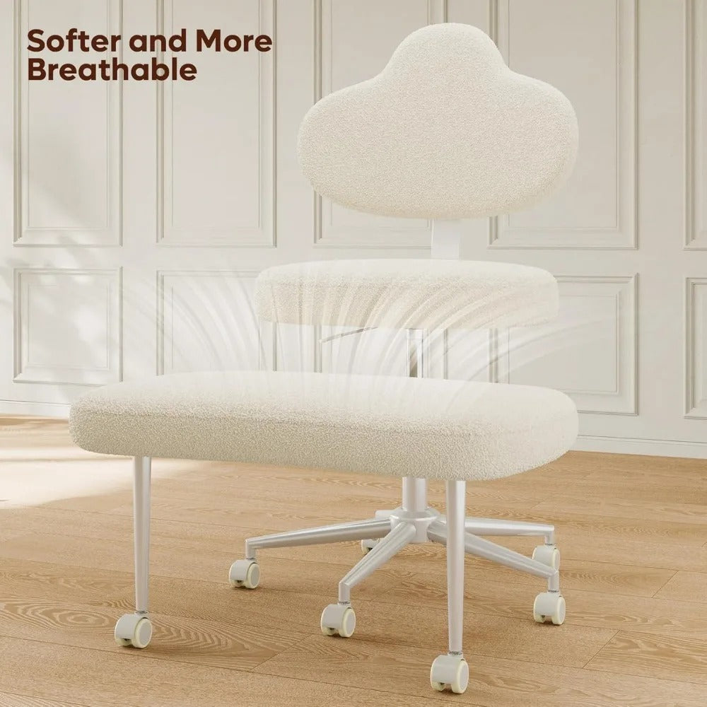 Ergonomic Cross-Legged Meditation Office Chair – Adjustable Height, Wide Seat, 360° Swivel Footrest & Wheels