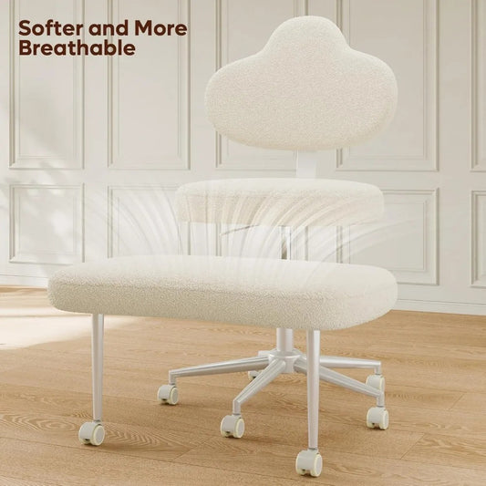 Ergonomic Cross-Legged Meditation Office Chair – Adjustable Height, Wide Seat, 360° Swivel Footrest & Wheels